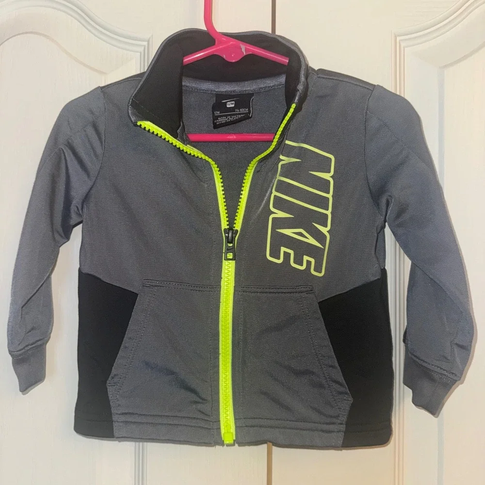 Nike Toddler Boys Therma-FIT Track Jacket Bundle Navy Blue Grey 12M Lot of 2